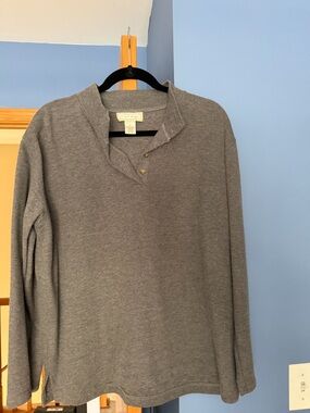 Studio Works Women’s  Gray Knit Collared Pullover Sweater XL Cotton Polyester